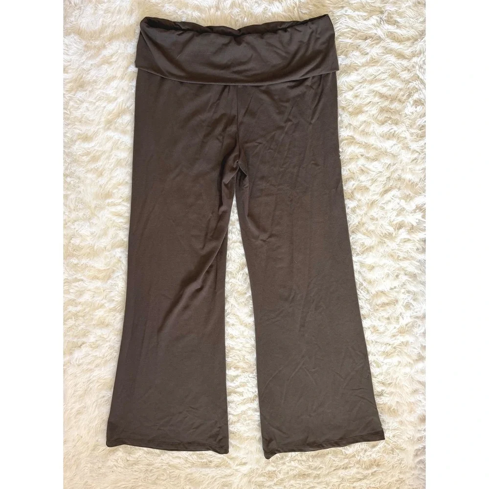 Disney Winnie the Pooh Lounge Pants XL Brown Wide Leg Yoga Cottagecore